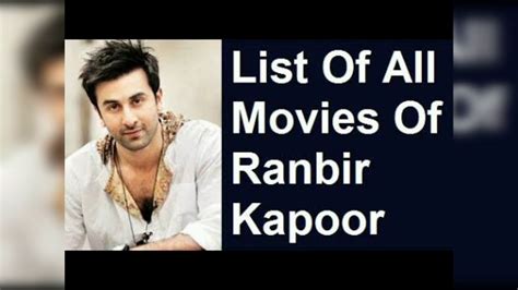 ranbir kapoor filmography|ranbir kapor movie list.